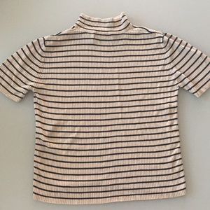 Vintage Silk Striped Mock Neck Shirt